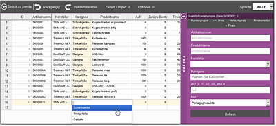 Die Stärken von Product Excel-like Manager liegen in der Bearbeitung aller Produkteigenschaften inklusive langer Beschreibung und Upload von Bildern.