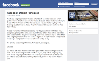 Die Erklärung der Facebook-Design-Prinzipien
