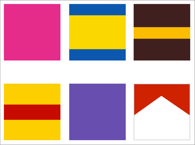 Kleines Farbspiel vorweg? Erkennen Sie die Unternehmen, die hinter den Farben stecken? (Von links oben nach rechts unten: Telekom, IKEA, UPS, DHL, Milka, Marlboro)