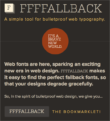 Das Bookmarklet FFFFALLBACK hilft bei der Suche nach den richtigen Fallback-Fonts: ffffallback.com