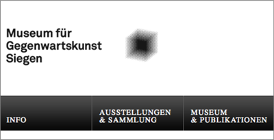 Das Logo als Bild bei mgk-siegen.de. Der Schriftzug hätte sogar per HTML und CSS dargestellt werden können, das Bildzeichen aber nicht.