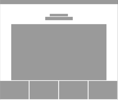 Die apple.com/de-Webseite – zerlegt in graue Flächen, um die geometrischen Bestandteile zu verdeutlichen. Eine einfache, klare, übersichtliche Struktur ist das Ergebnis.