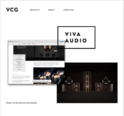 In minimalistischen Designs ist die typografische Gestaltung besonders wichtig – etwa wie bei vcgworld.com.