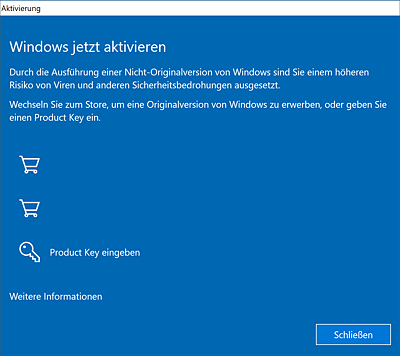 Windows muss auf diesem Computer noch aktiviert werden.