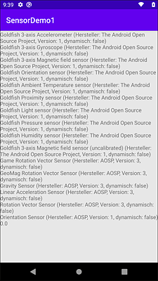 Die App »SensorDemo1«