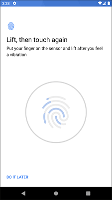 Finger wiederholt auf den virtuellen Sensor legen