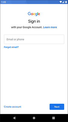 Anmeldung an einem Google-Konto