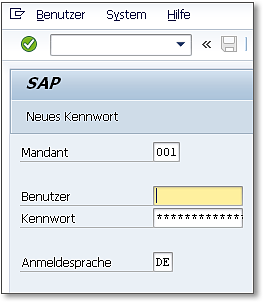 Anmeldebildschirm des SAP-Systems