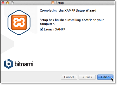 Nach abgeschlossener Einrichtung bietet der Installer an, XAMPP sofort zu starten.