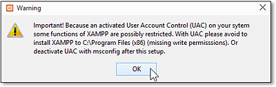 Seit Windows Vista ist das Dateirechtesystem unter Windows restriktiver geworden – Sie installieren XAMPP nicht im »Programme«-Verzeichnis wie andere Software, sondern direkt auf »C:\«.