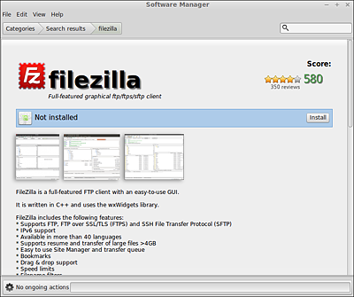 Unter Linux installieren Sie FileZilla ganz einfach über den Software Manager.
