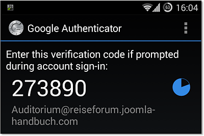 Neben Benutzername und Passwort geben Benutzer bei der Zwei-Faktor-Authentifizierung einen zusätzlichen Sicherheitscode ein, den sie über die Smartphone-App Google Authenticator erhalten.