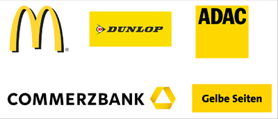 Gelb und Schwarz machen sich auch gut in Logos.