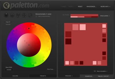 Ein hilfreiches Farbtool, um Farbschemata zu bestimmen: paletton.com.