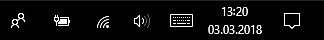 Die Bildschirmtastatur lässt sich auch über das Symbol im Infobereich der Taskleiste einblenden.