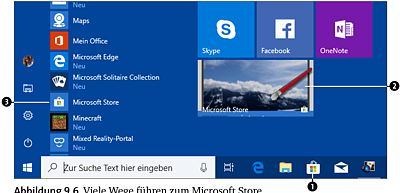 Viele Wege führen zum Microsoft Store.