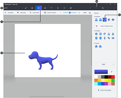 Hund, Katze, Maus oder doch ein klassisches 3D-Objekt? Sie haben in Paint 3D die freie Auswahl.