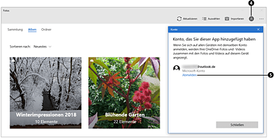Sind alle Bilder erfolgreich in OneDrive hochgeladen, sollten Sie sich wieder abmelden.